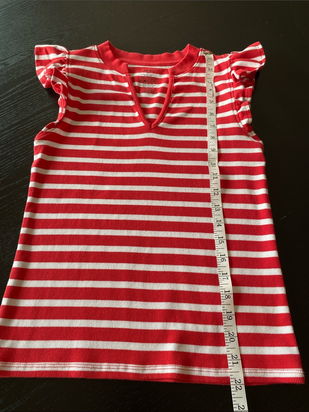 George brand red & white striped sleeveless top with v neck and ruffles
Small❤️🤍 - Picture 7 of 9